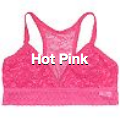 1004 Racerback Wireless Lace Bralette - Hot Pink