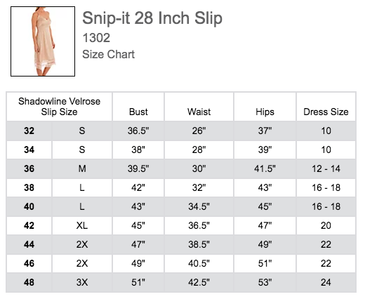 Snip It Adjustable Length Full Slip 1302 - Black