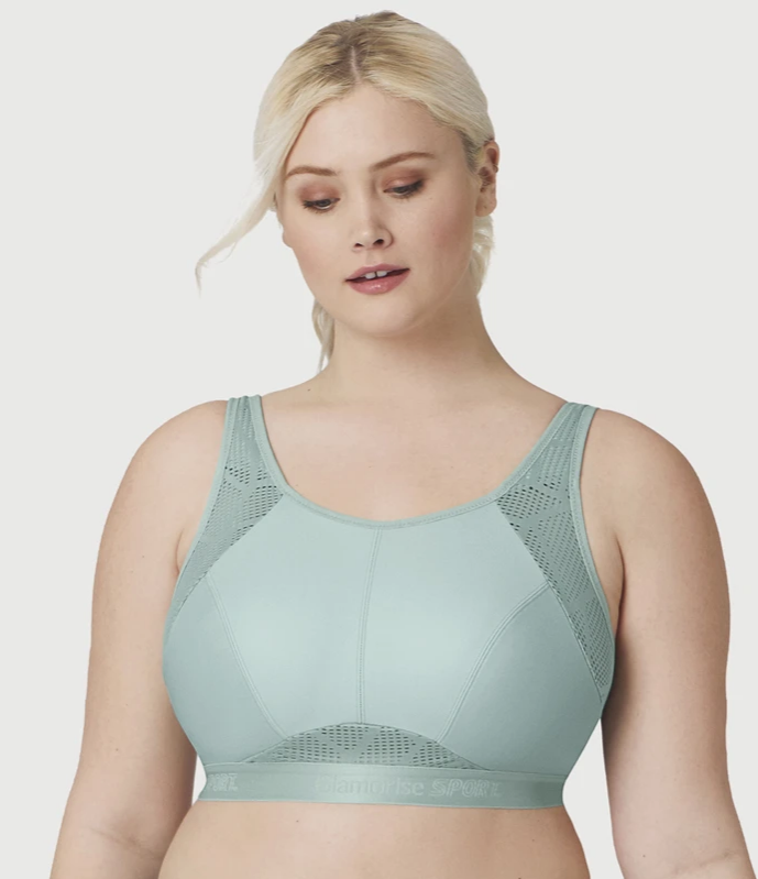 1068 Wireless Mesh Sport Bra - Jade