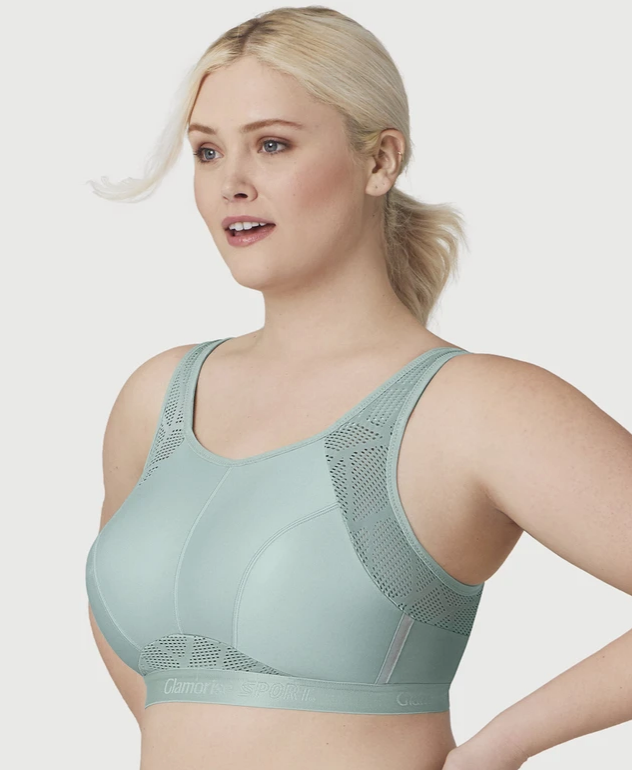 1068 Wireless Mesh Sport Bra - Jade