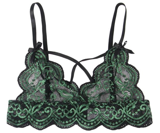 Lace Bralette for Women, Light Green Crochet Lace Cotton Bralette, Bralette  Padded Stretchy Smocked Back Bralette Double Strap Adjustable 