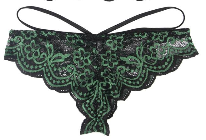 Strap Up Lace G-String in Green