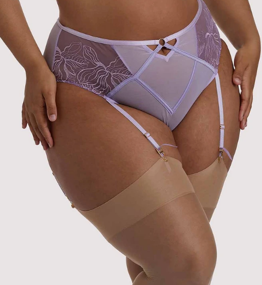 Mila High Waisted Garter Brief PPGHW068 - Lilac