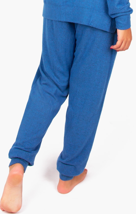 French Terry Lounger Pants 15478 - Blue Heather