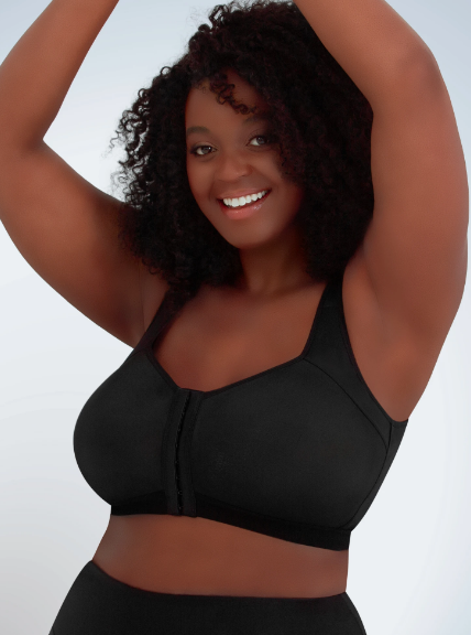 Lillian Front Close Posture Back Wireless T-shirt Bra 5503 - Black