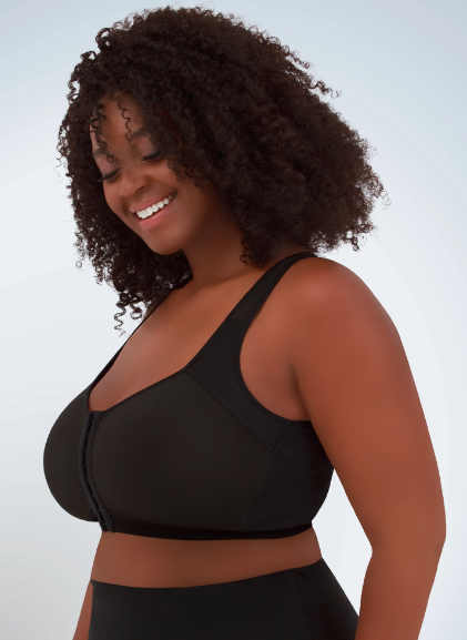 Lillian Front Close Posture Back Wireless T-shirt Bra 5503 - Black