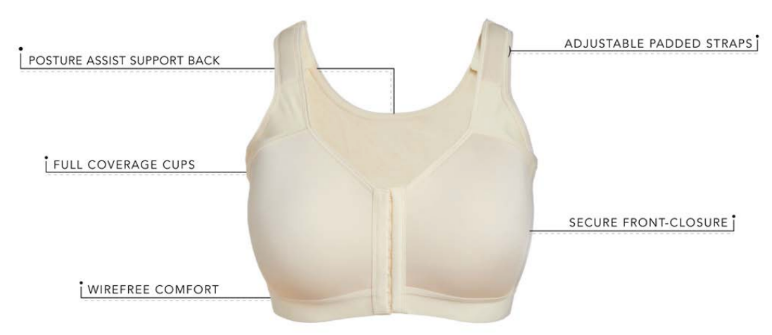 Leading Lady The Lora - Back Smoothing Lace Front-Closure Bra in Whisper  Nude, Size: 40A
