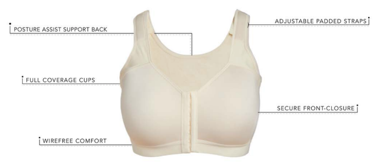 Womens Upper Back Shoulders Support Bra Wire-Free Non Padded Bras Front- Closing Comfort Fit Bra for Older Lady (Color : Skin, Size : XL/X-Large)  (Skin XXXXXL/XXXXX) : : Health & Personal Care