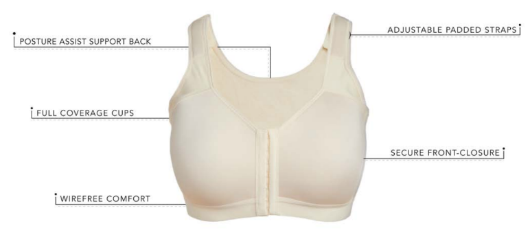 Lillian Front Close Posture Back Wireless T-shirt Bra 5503 - Black