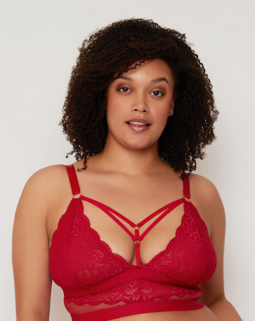 Brooke Caged Bralette - Haute Red