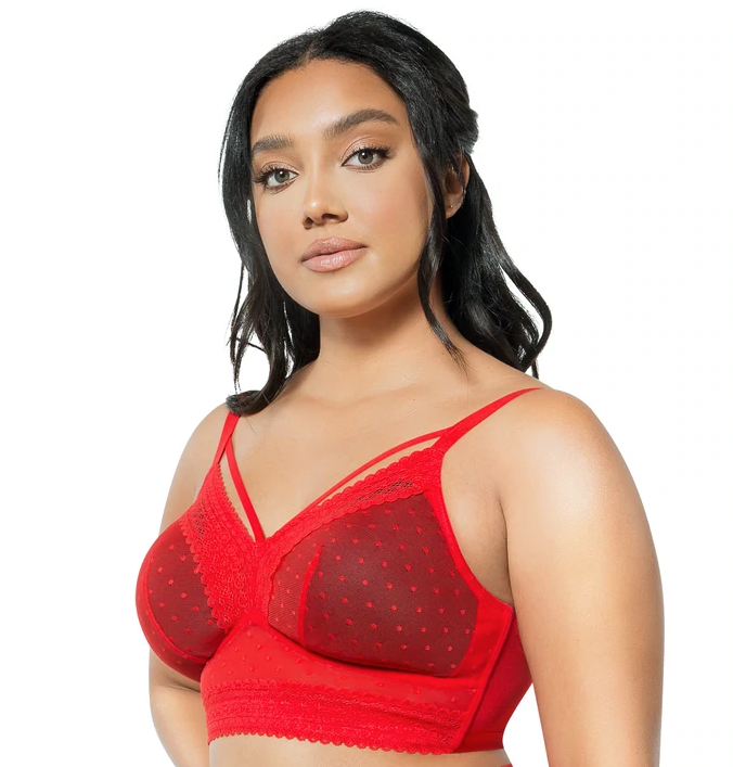 Mia Dot Longline Bralette 6011 - Racing Red