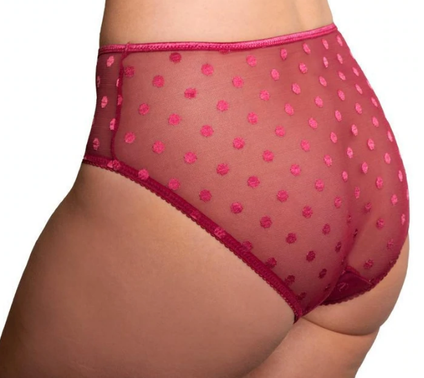 Carmen Polka Dot Bikini Panty U2492 - Deep Red