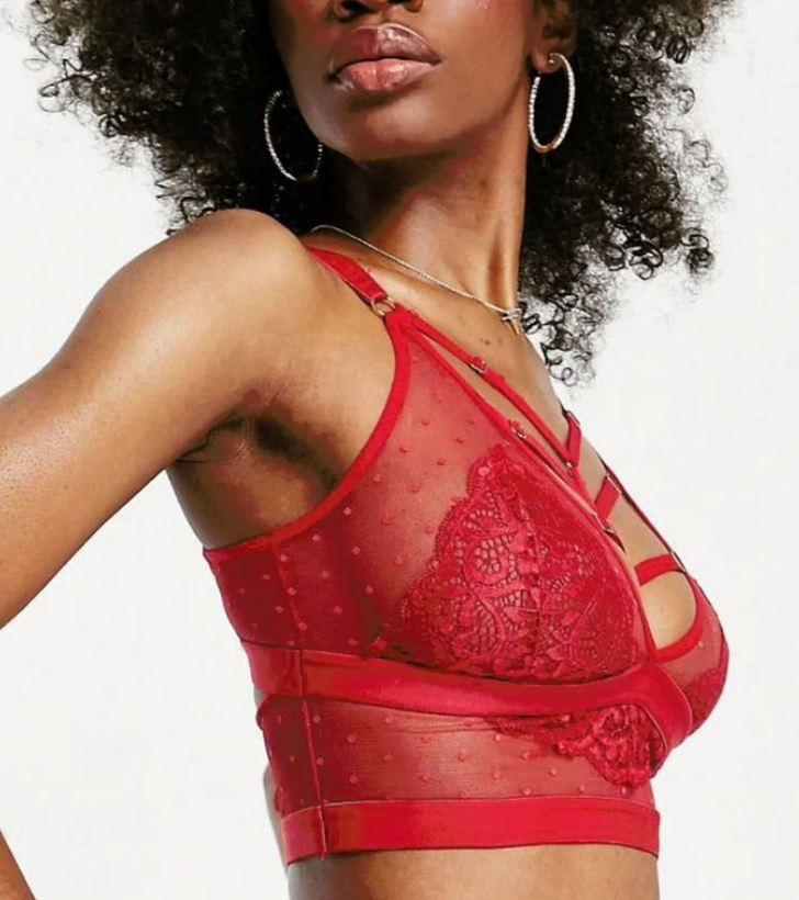 Kayla Strappy Bralette - True Red