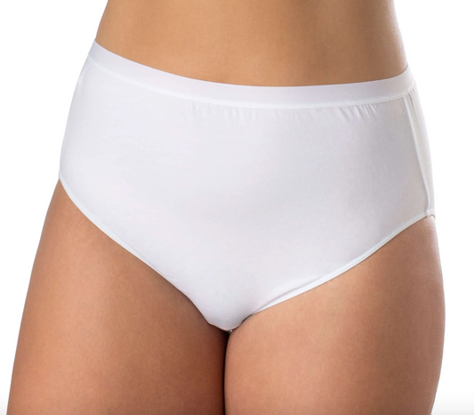 6043 Plus Size High Cut Cotton Panty EL6043 010 - White