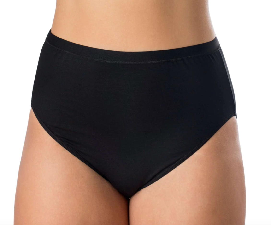 6043 Plus Size High Cut Cotton Panty EL6043 552 - Black