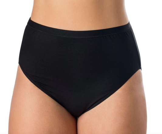 6043 Plus Size High Cut Cotton Panty EL6043 552 - Black