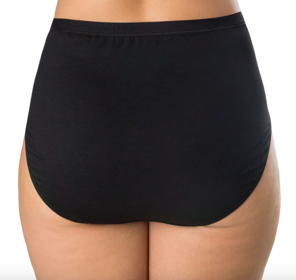 6043 Plus Size High Cut Cotton Panty EL6043 552 - Black