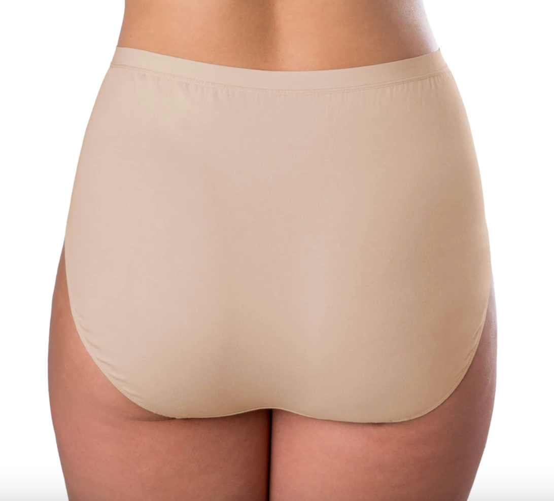 6043 Plus Size High Cut Cotton Panty EL6043 014 - Beige