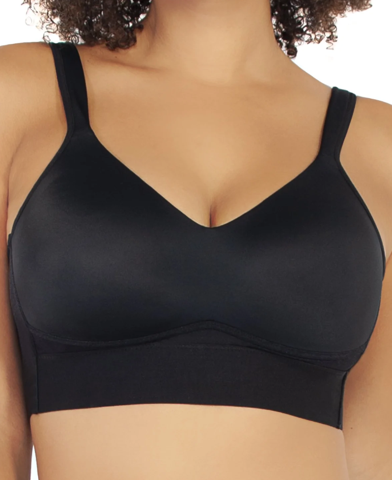 Wireless T-shirt Bra with Mesh Back Detail 0021 - Black