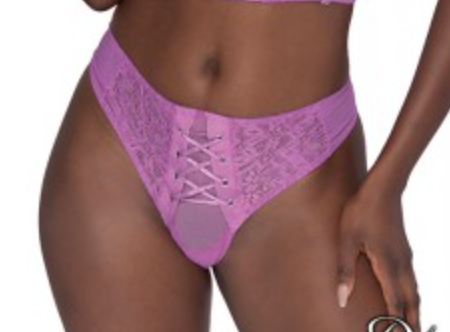 Purple Satin Flutter Thong Panties -  Sweden