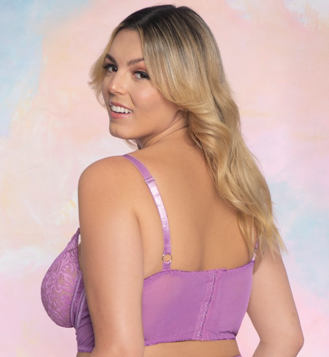 Galloon Lace Underwire Longline Bralette 12163 - Iris