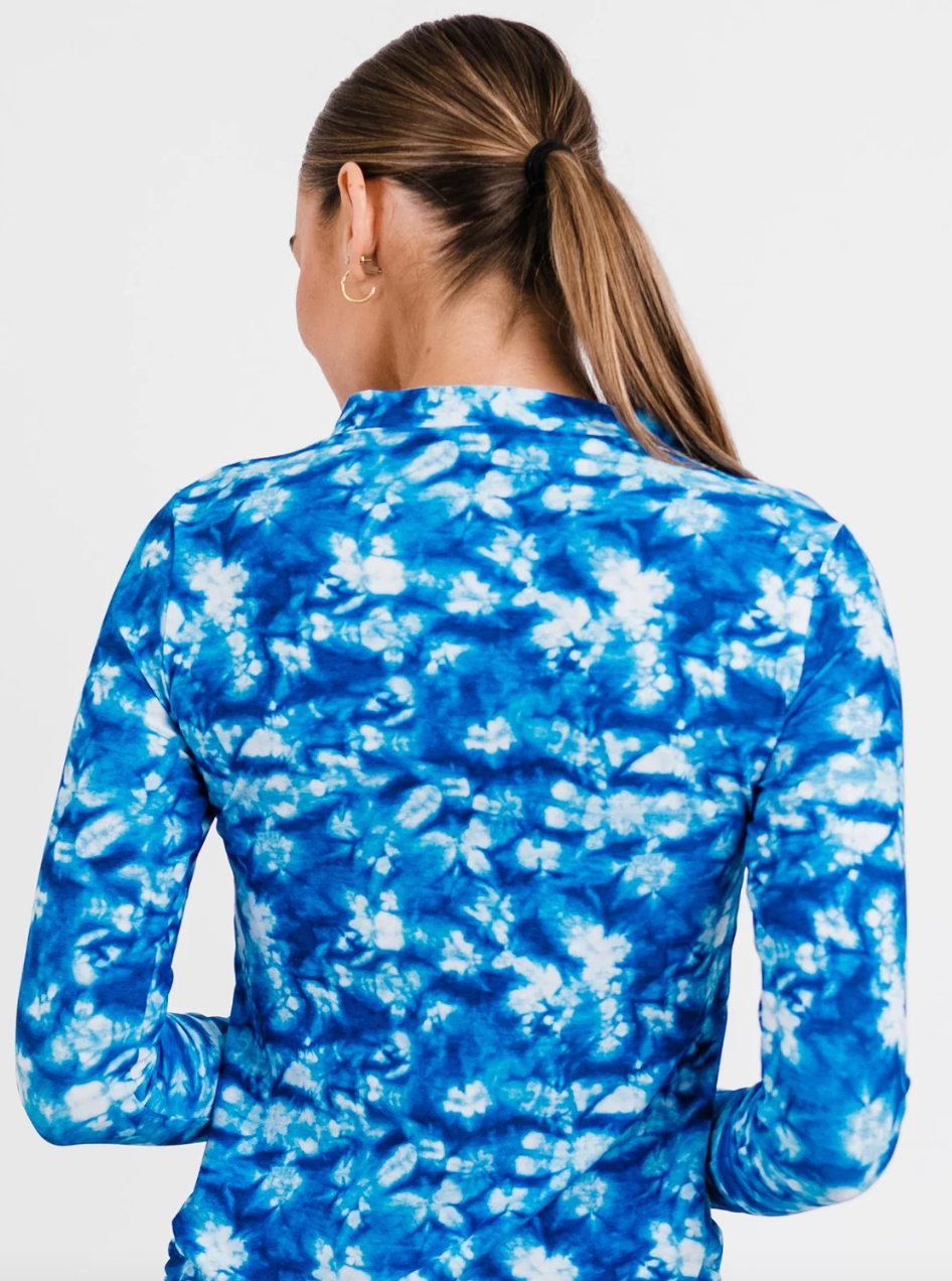 Nora Half Zip Swim Top - Tie Dye