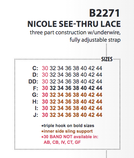 Nicole See-Thru Lace Bra B2271 - Black Red