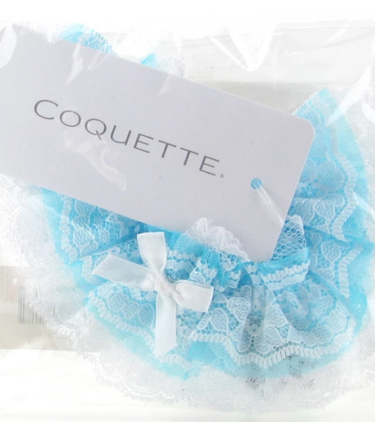 Coquette International Lace Long Line Bra, Garter Belt & G-String White  O/S