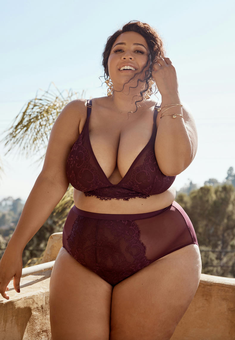 Bella Lace High Waist Brief PPGHW041P - Aubergine