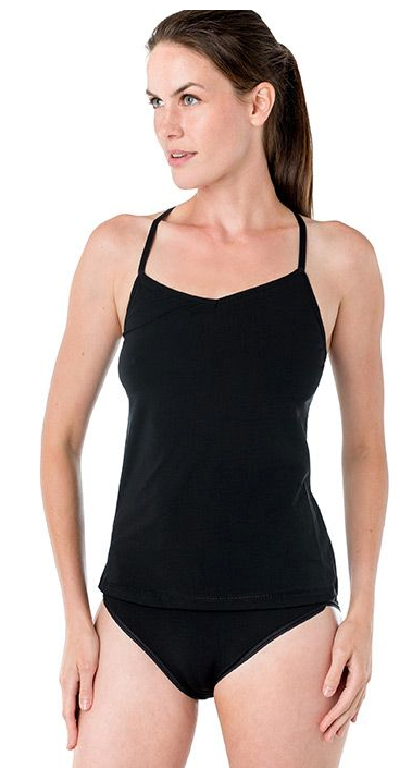 Stretch Cotton Sporty Adjustable Camisole 7044 - Black