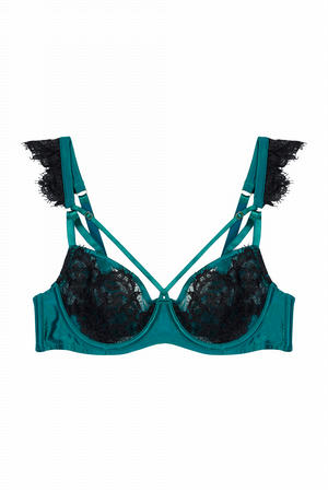 Anneliese Strappy Balcony Bra 318 - Teal – Purple Cactus Lingerie