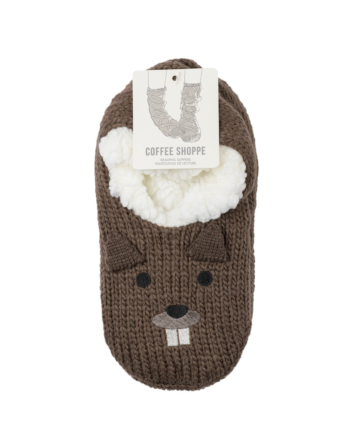 Coffee Shoppe Critter Ankle Slippers - Beaver
