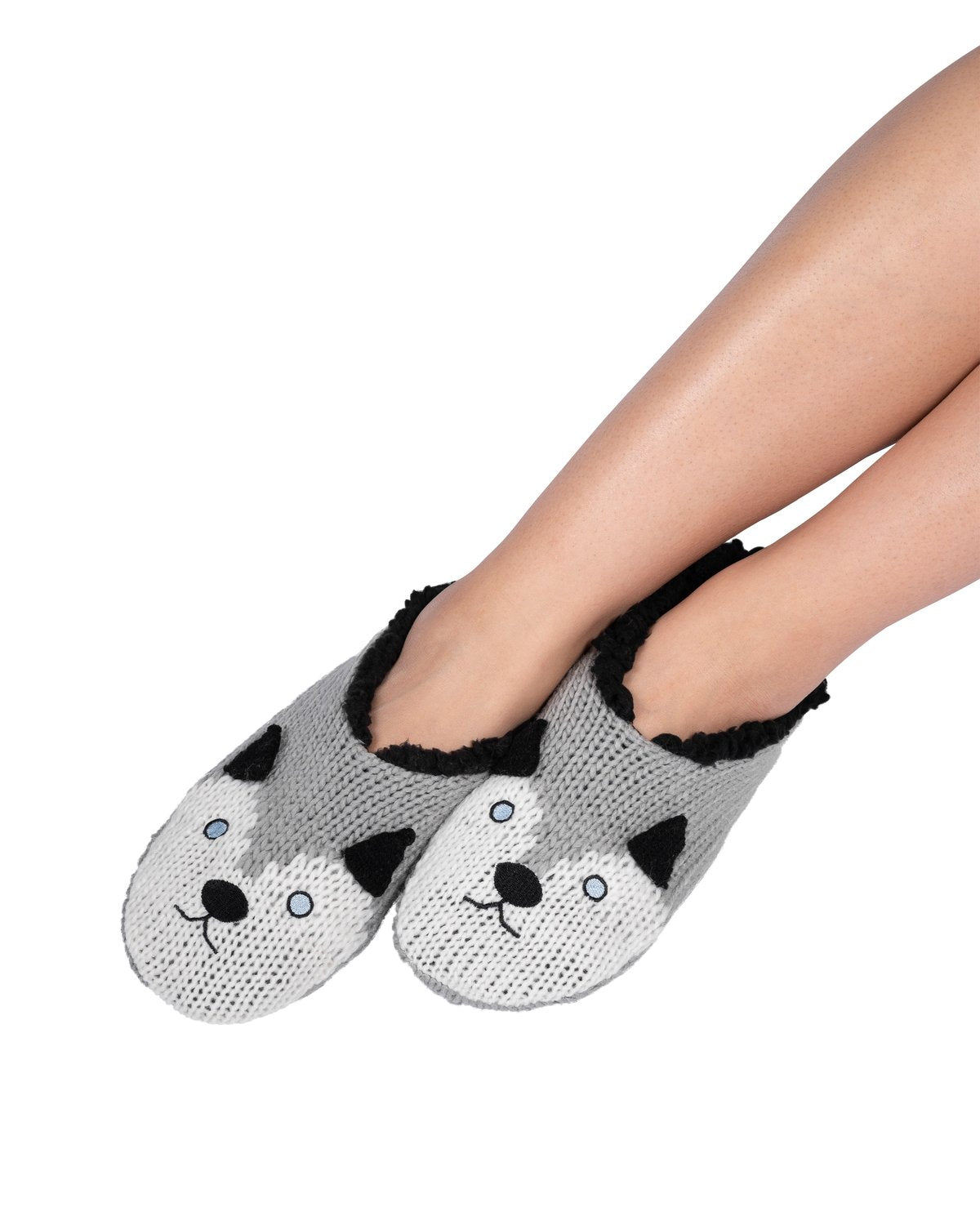 Coffee Shoppe Critter Ankle Slippers - Husky