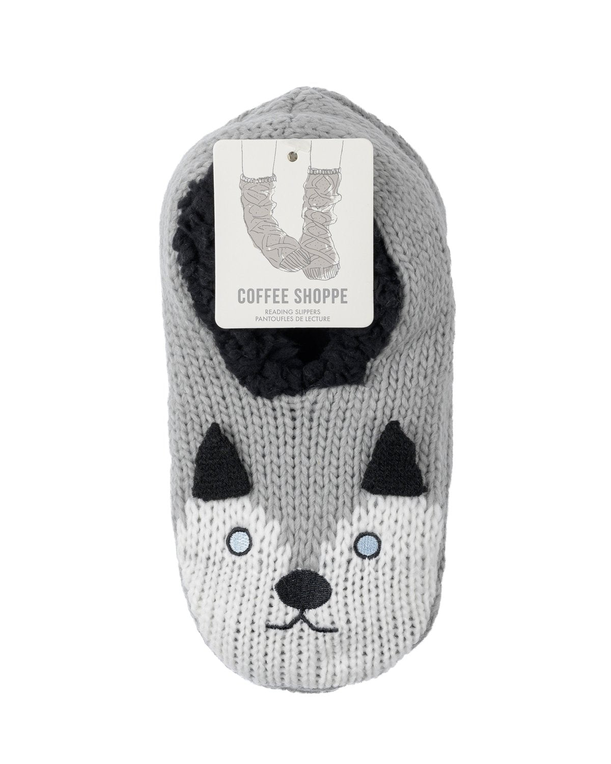 Coffee Shoppe Critter Ankle Slippers - Husky