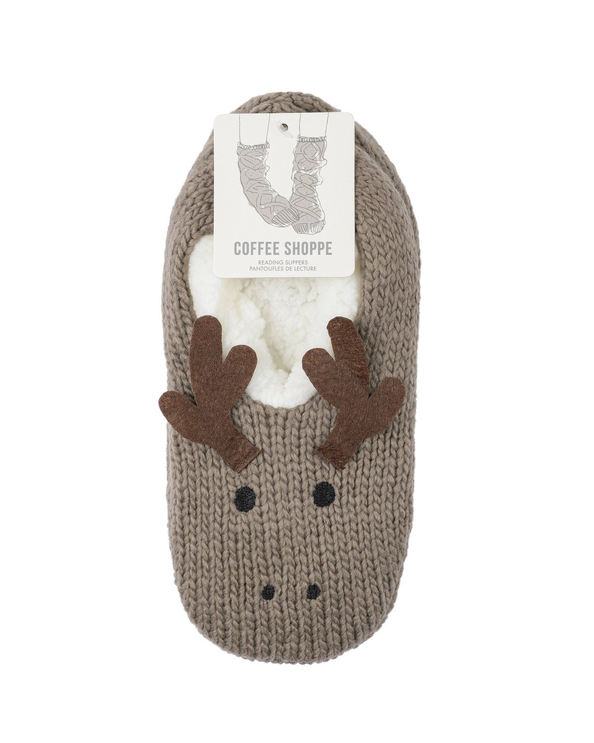 Coffee Shoppe Critter Ankle Slippers - Moose