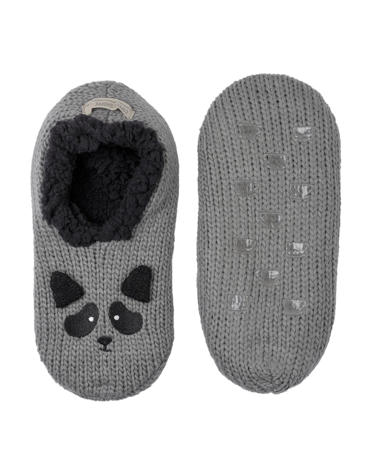 Coffee Shoppe Critter Ankle Slippers - Raccoon