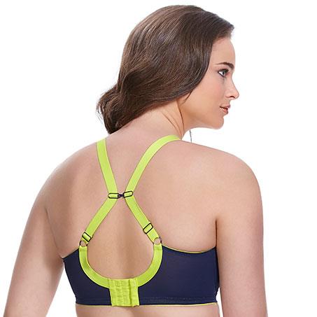 Sports Bra with Hook-and-Eye Closure, Medium to High Support, Navy
