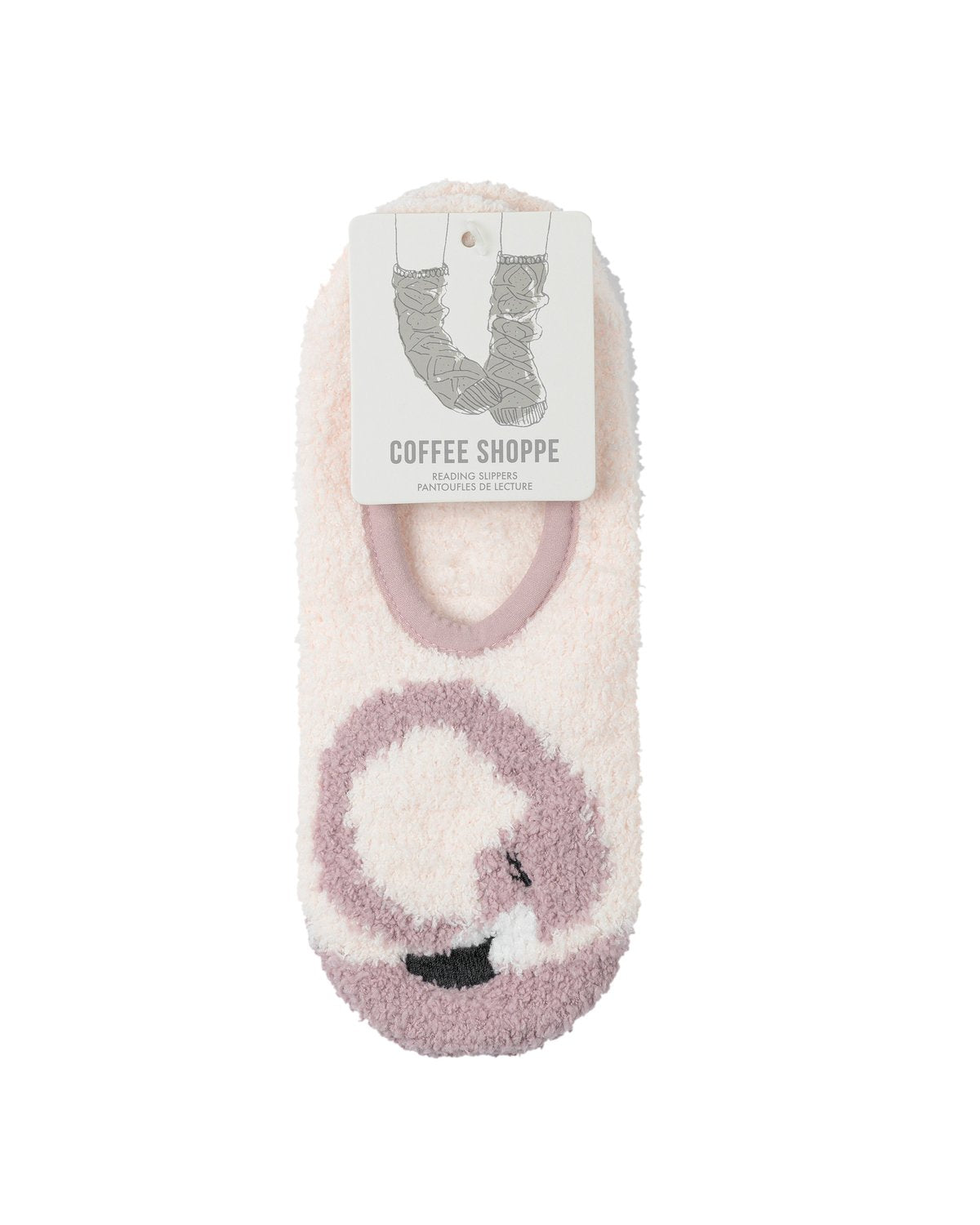Coffee Shoppe Marshmallow Critter Footlet Slippers - Flamingo