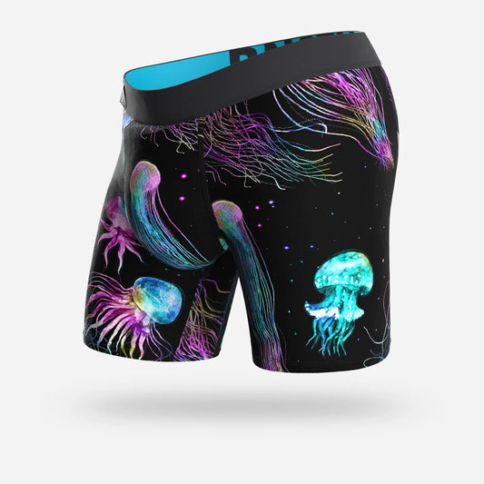 Neon Galaxy Underwear Purple And Blue 3D Pouch Trenky Boxer Shorts