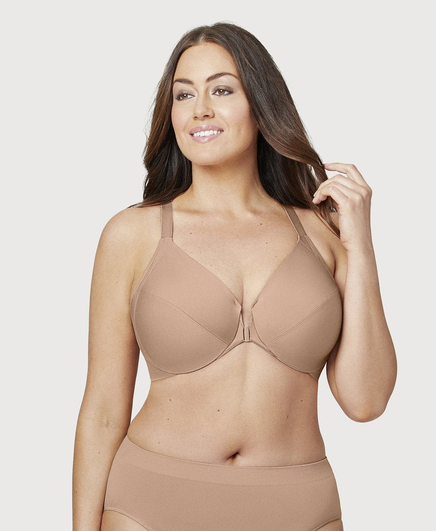 1247 Front Close Smoothing Underwire Bra - Cappuccino