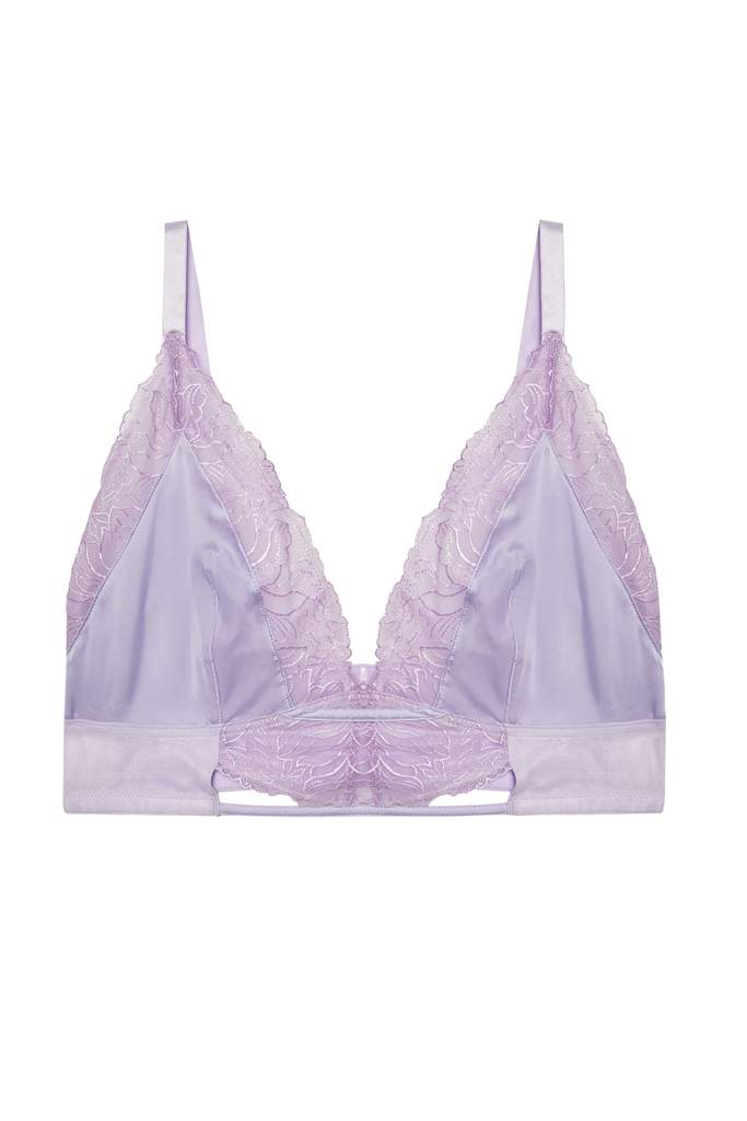 Padded lace triangle bra in Purple DIM Fleur