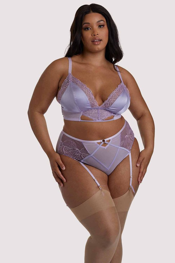 Mila High Waisted Garter Brief PPGHW068 - Lilac