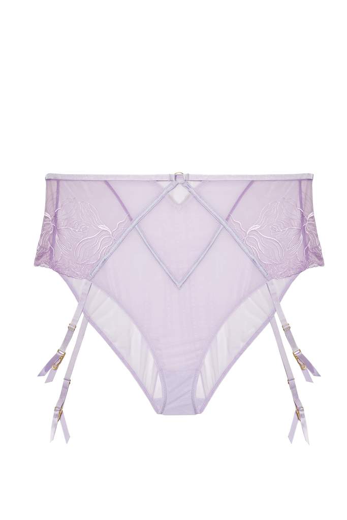 Mila High Waisted Garter Brief PPGHW068 - Lilac