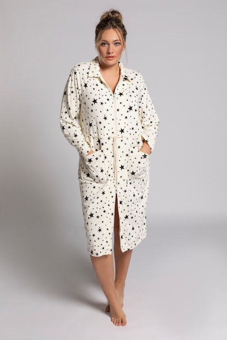 Zip Front Knit Bath Robe 75076525 - Stars