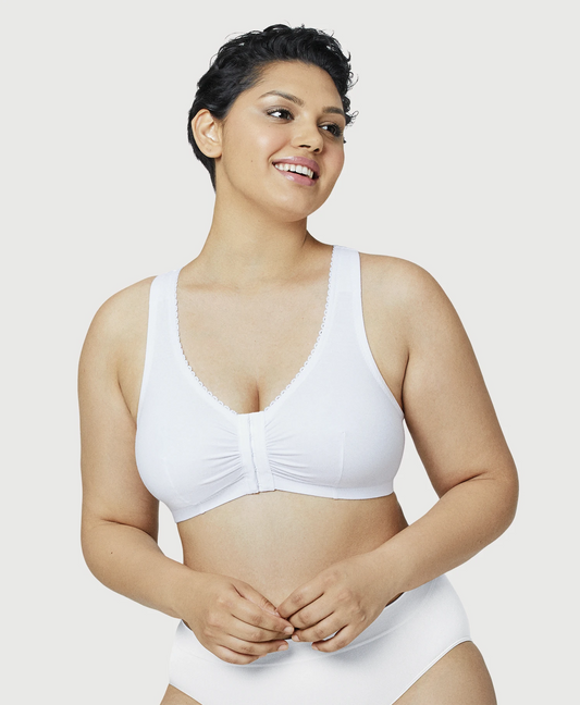 PLATEX JUST MY Size Easy-On Front Close Bra #1107 - White £16.93