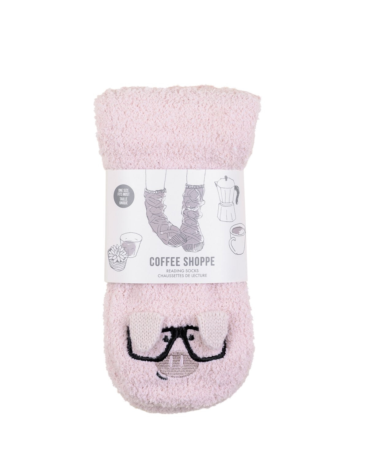Coffee Shoppe Marshmallow Hipster Critter Lounge Socks - Pig