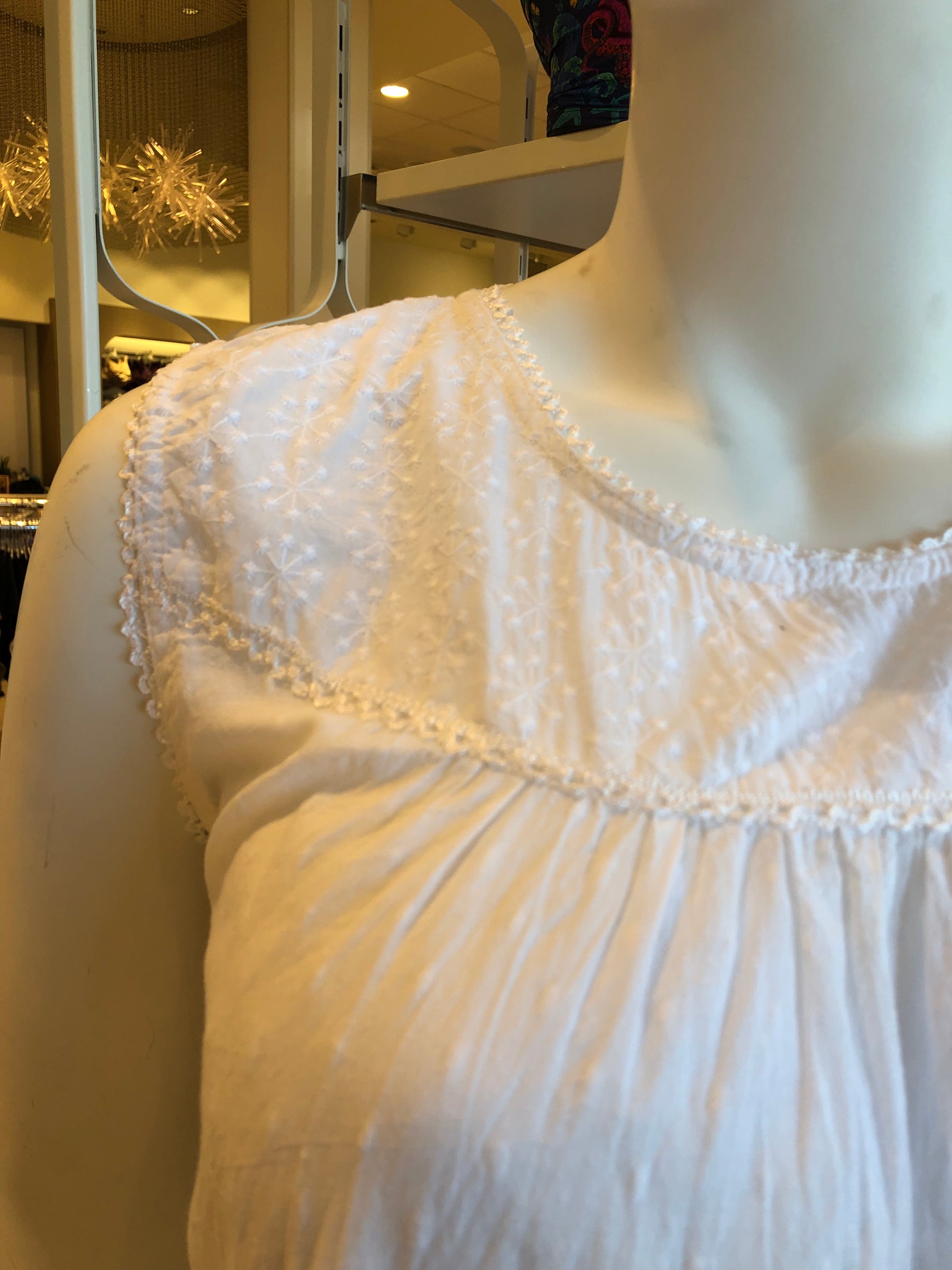 100% Cotton Sleeveless 46 Nightgown PJ4483 - White
