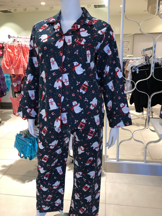100% Cotton Flannel Pyjamas 15175 - Teddy Bear