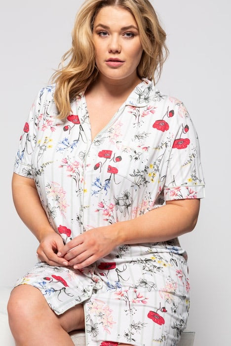 Button Front Nightgown 74780290 - Meadow Floral