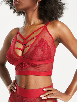 Free People Haute Red Adjustable Strap Notched Lily Scuba Bralette Medium -  $29 New With Tags - From Natalia